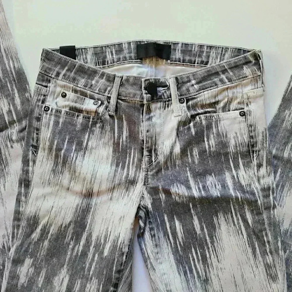 Vince Dylan Beat Down White Gray Coated Denim Skinny Jeans Stretch 24 - Picture 5 of 15